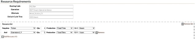 resource requirements settings